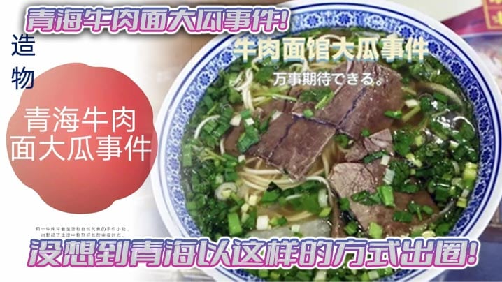 青海牛肉面大瓜事件！没想到青海以这样的方式出圈！拉面馆雅座头巾妹吃牛肉面得配鸡吧一起吃！