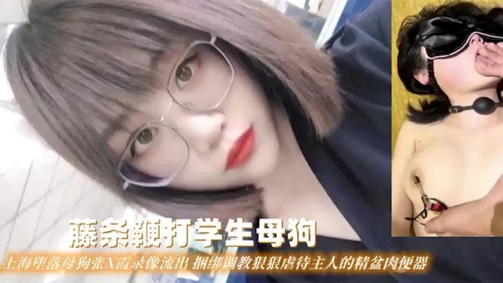 【藤条鞭打学生母狗】上海堕落母狗张X霞录像流出捆绑调教狠狠虐待主人的精盆肉便器